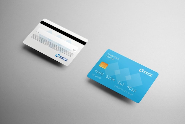 Mockup karty debetowej i kredytowej