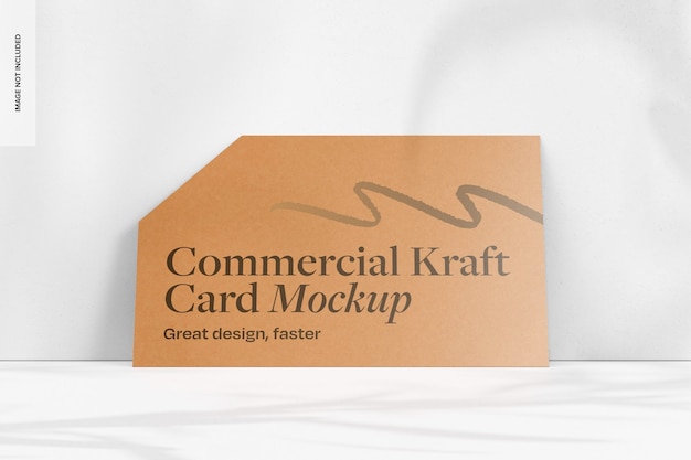 PSD mockup karty handlowej kraft front view