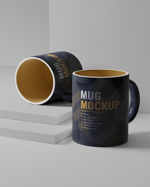 PSD mockup koffiemokken voor branding psd