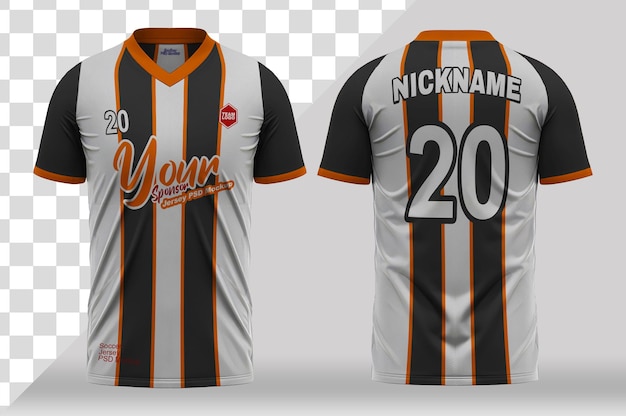 Mockup koszulki piłkarskiej z krótkim rękawem z szyją w kształcie litery V