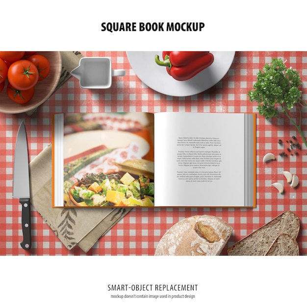 Mockup książki kwadratowej