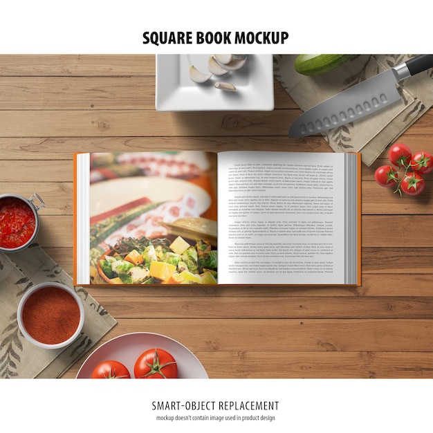 Mockup książki kwadratowej