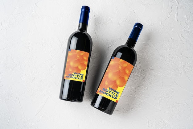 Mockup labels for a bottle of red wine on a white background