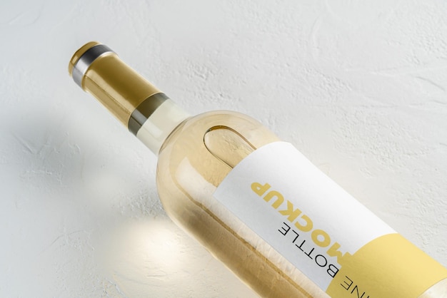 Mockup labels for a bottle of white wine on a white background