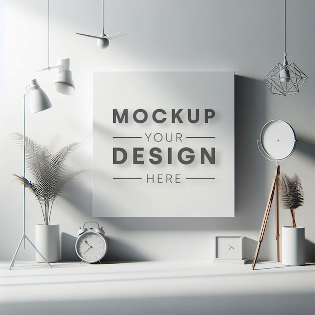 PSD mockup leeg frame op de muur