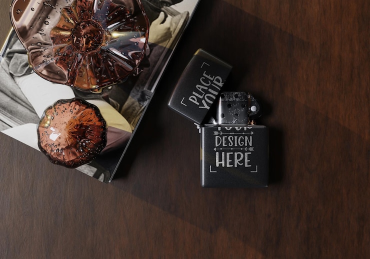 PSD mockup ligher for advertising 3d render psd
