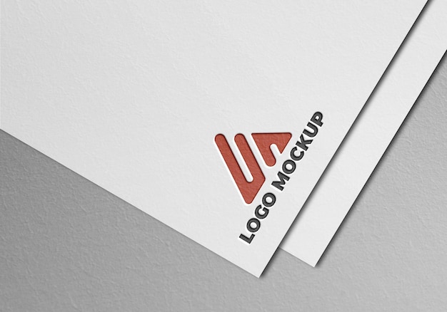 PSD mockup logo design high view