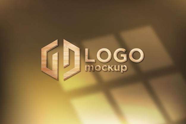 Mockup logo drewna 3D Mockup znaku szablon