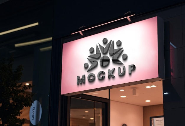 Mockup logo fasady 3D