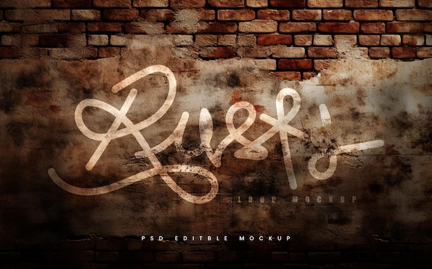 Mockup Logo Graffiti Psd