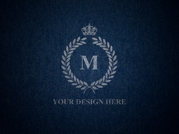 PSD mockup per logo sulla trama di jeans