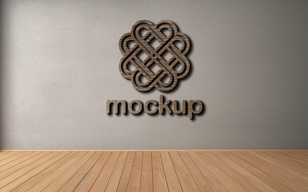 Mockup Logo Na ścianie Projekt Szablonu 3d Do Prezentacji Projektu