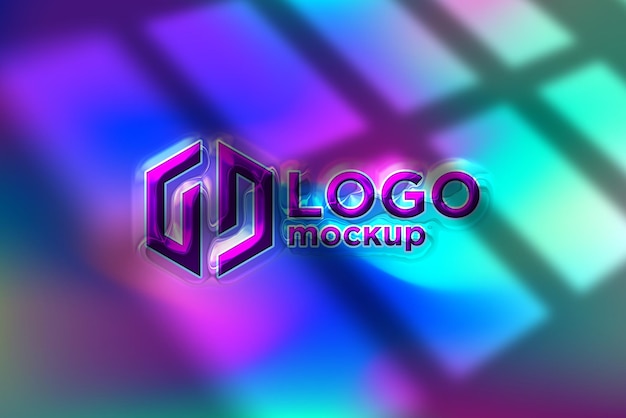 PSD mockup logo płynnego 3d mockup znaku szablonu