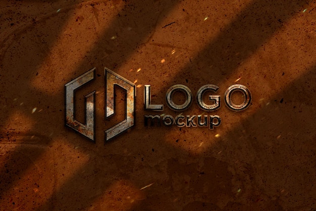 Mockup logo rustic 3D Mockup znaku szablon