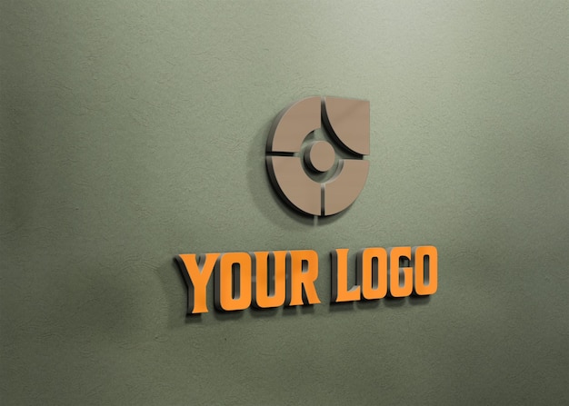 Mockup Logo ściany 3d