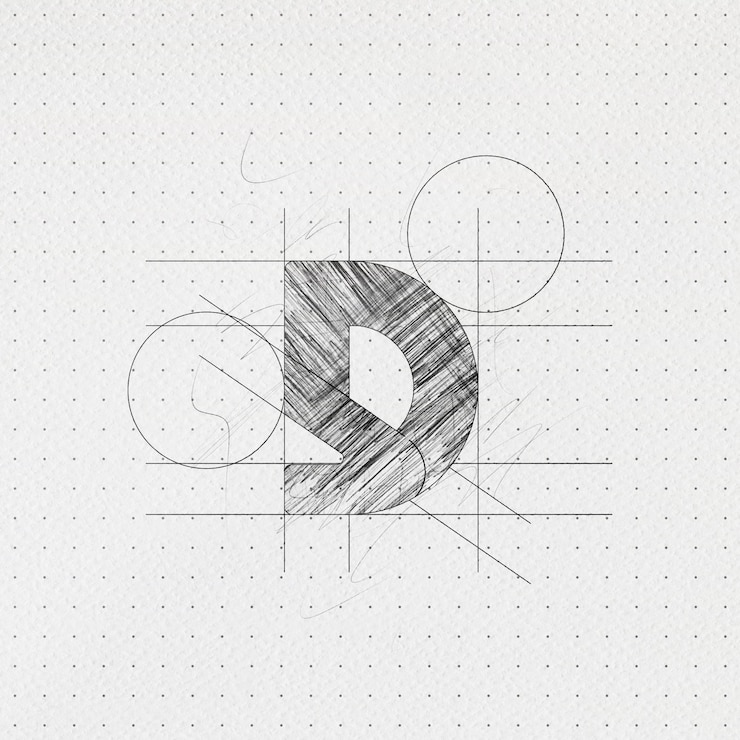PSD mockup logo szkicu ołówka