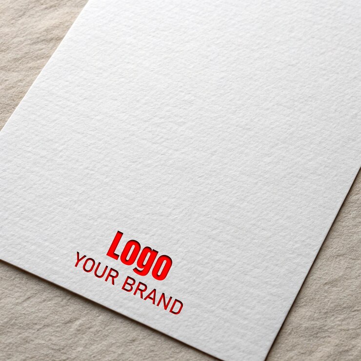 PSD mockup logo z wygrawerowaną białą teksturą papieru
