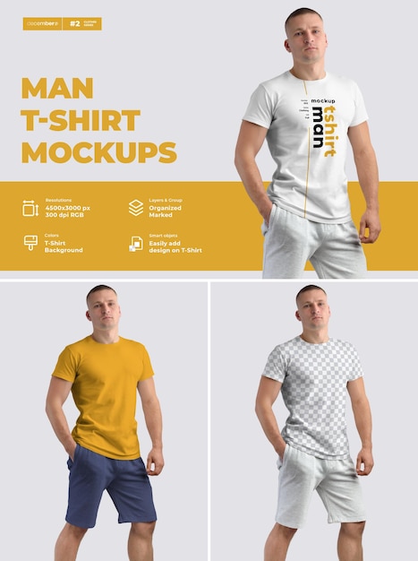 Mockup mannelijk t-shirts ontwerp