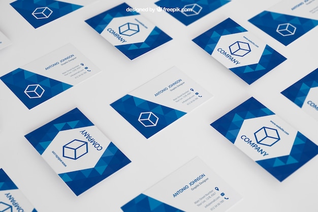 PSD mockup of many business cards