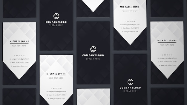 Mockup of many business cards