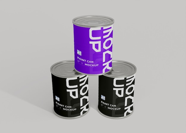 Mockup marki na błyszczącą puszkę farby
