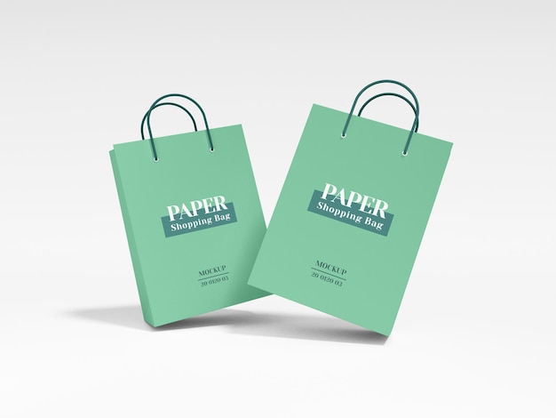 Mockup marki papierowych toreb do zakupów
