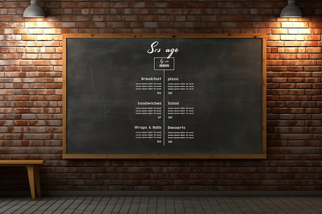 Mockup Menu Restauracji Blackboard Mockup Z Menu