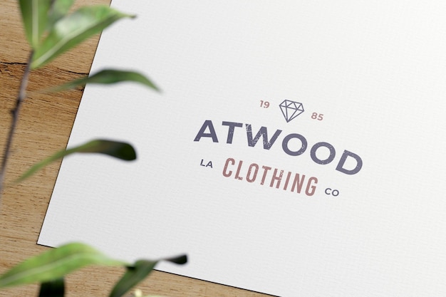 PSD mockup met bedrukte papieren logo