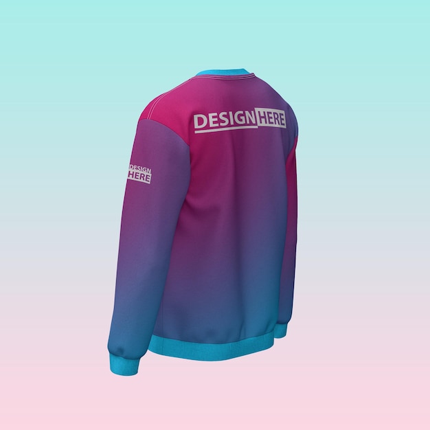 Mockup met crewneck halve achteruitzicht