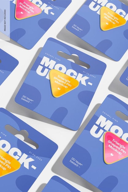 PSD mockup met driehoekige pinnen, mozaïek