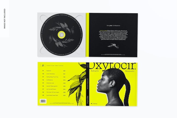 PSD mockup met dubbele cd-doos, bovenaanzicht