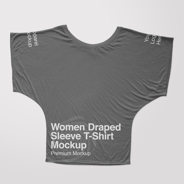 Mockup met gedrapeerde mouw aan de achterkant voor dames