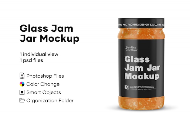 Mockup met glazen jampot