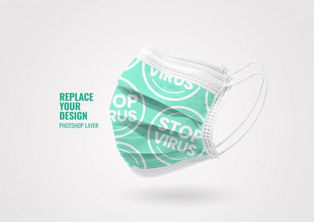 mockup met groen maskerpatroon