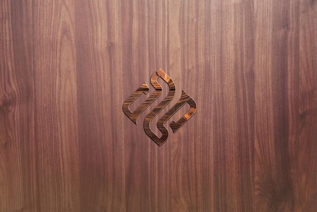 PSD mockup met houten logo