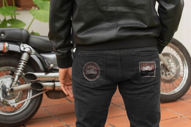 PSD mockup met jeanszakpatch