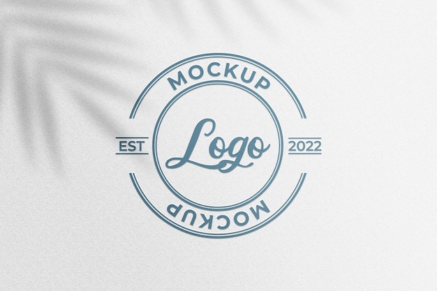 Mockup met metalen stempellogo