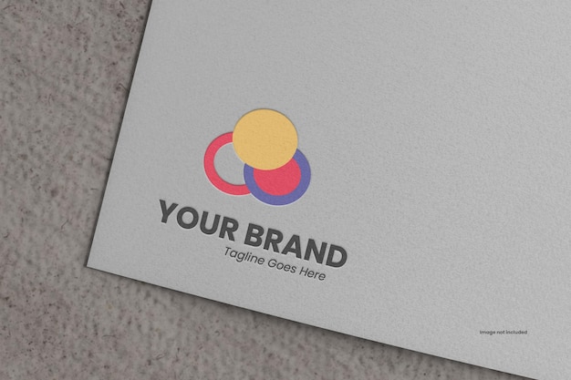 Mockup met papieren logo