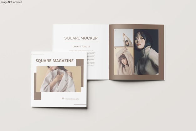 PSD mockup met vierkante catalogusbrochure