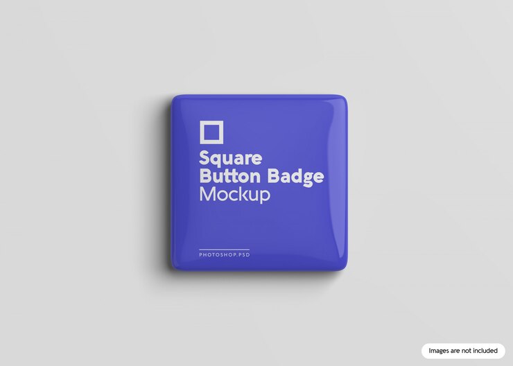 Mockup met vierkante knop badge