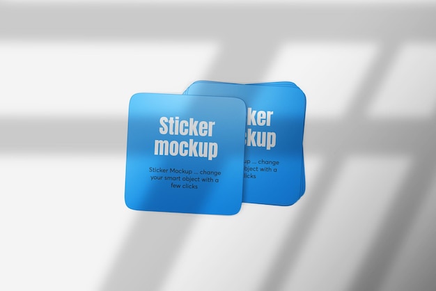 Mockup met vierkante stickers