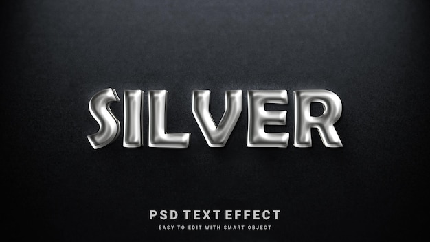 mockup met zilveren letterstijleffect