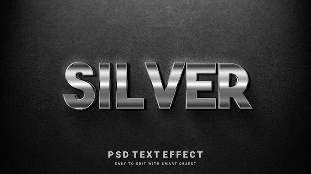 PSD mockup met zilveren letterstijleffect