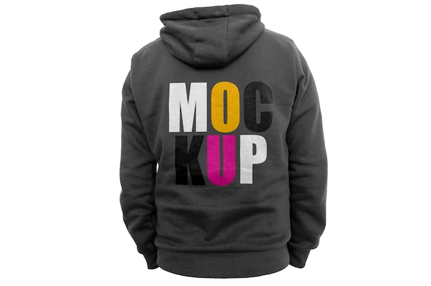 Mockup met zwarte hoodie aan de achterkant