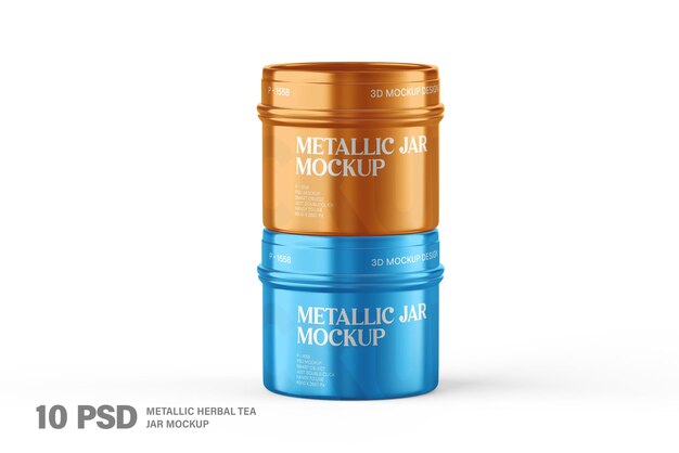 Mockup metalowego słoika z herbatą ziołową