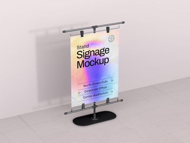 Mockup metalowej tablicy reklamowej
