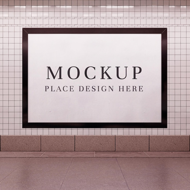 PSD mockup miejskiego billboardu metra idealny do reklam, marek, plakatów i kreatywnych promocji