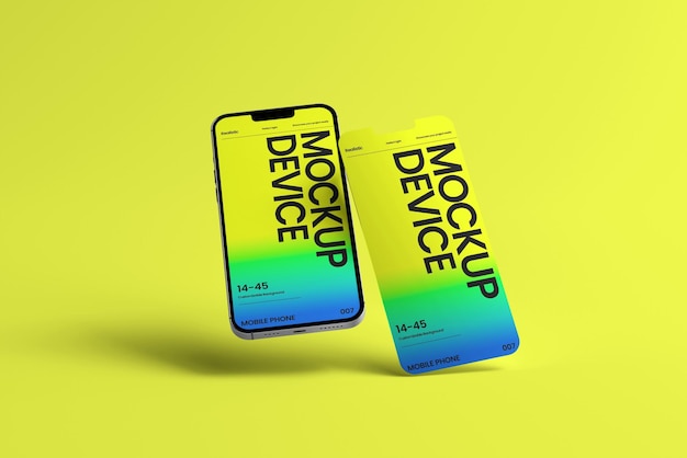 Mockup Minimalny Telefon Wieloekranowy 3d Renderowanie Sieci Dotykowe Ilustracja Mock Appl