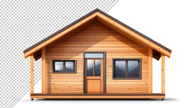 Mockup of a modern log cabin