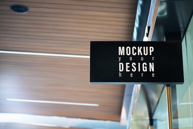 PSD mockup modern store signboard